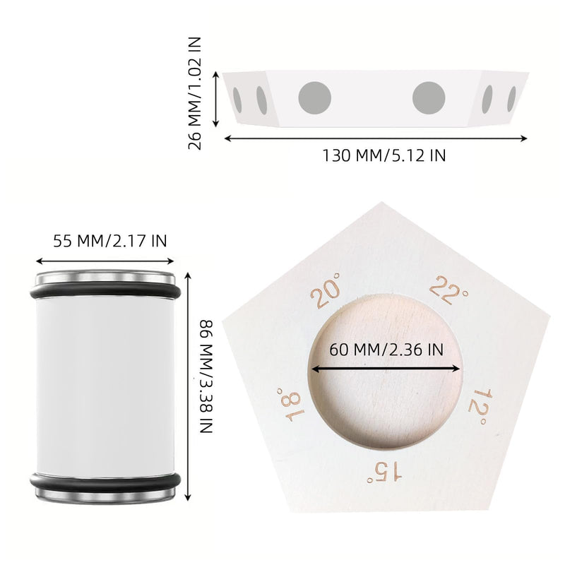 White Rolling Knife Sharpener, Professional Rolling Knife Sharpener Kit with 5 Magnetic Angle Offer 12/15/18/20/22° for Kitchen Knives (SET-B) SET-M