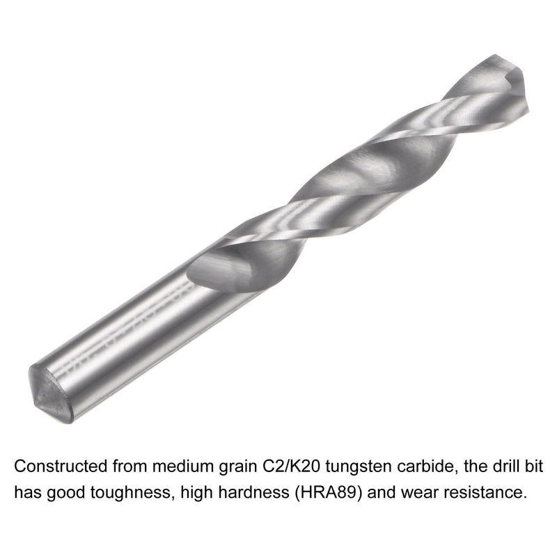 uxcell Solid Carbide Drill Bits, 5.5mm C2/K20 Tungsten Carbide Jobber Drill Bits Straight Shank Drilling Tool for Stainless Steel Aluminum Iron Metal Plastic 2pcs
