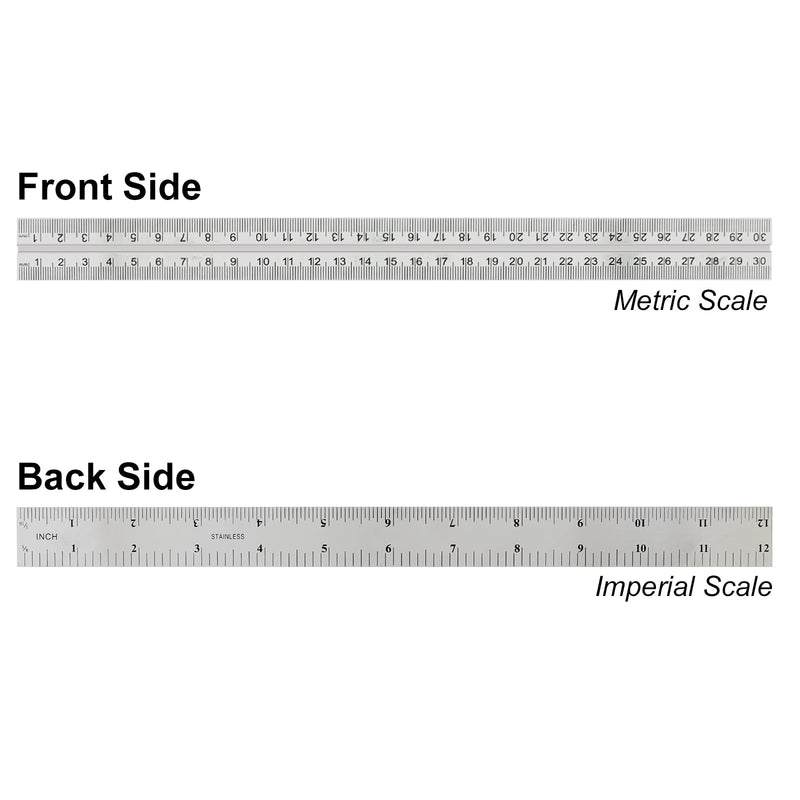 ChgImposs 12" Adjustable Sliding Combination Square Ruler & Protractor Level Measure Measuring Set, Inch/Metric