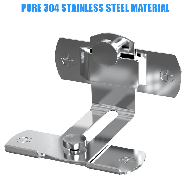 90 Degree Stainless Steel Latch, Protect Privacy - Security Barn Door Lock, Hook Lock Latch for Barn, Garden, Bathroom, Outdoor, Garage, Window, Sliding Door(2 Silver) 2 silver