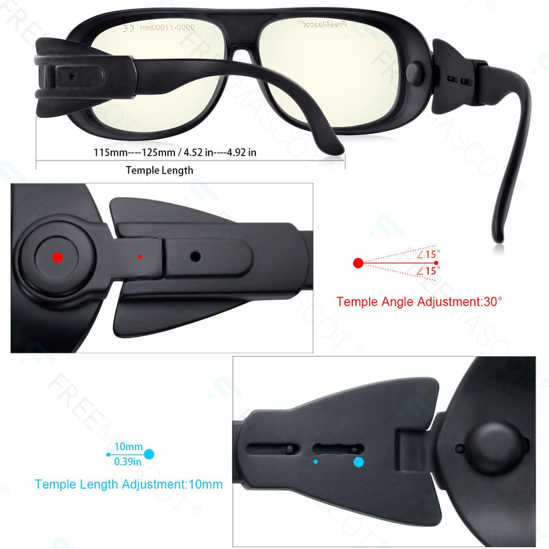 FreeMascot OD 6+ 9000nm-11000nm / 10600nm Wavelength CO2 Laser Safety Glasses Style 1b