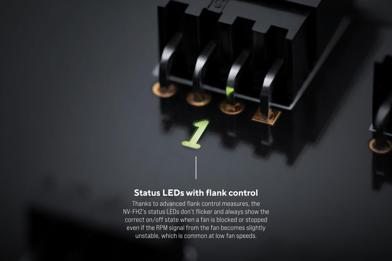 Noctua NV-FH2, 8 Channel Fan Hub for 5V, 12V, and 24V Fans, up to 60W Total with Optional 5.5mm Barrel Connector Power Supply (Black)