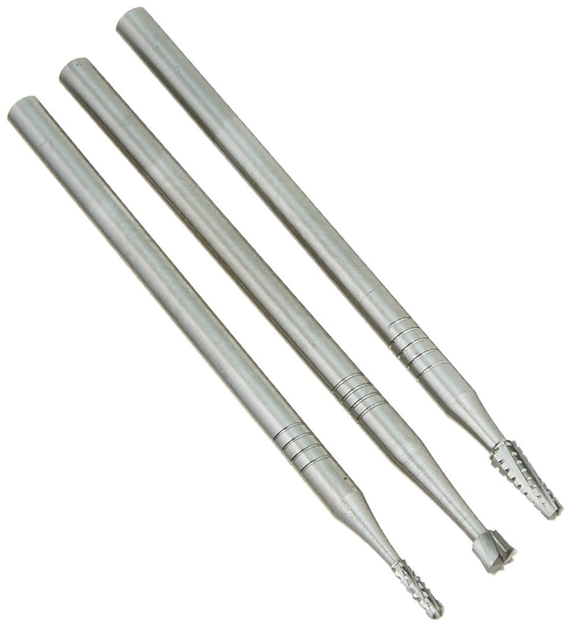 Proxxon 28752 carbide milling cutter set with 3 shapes cylinder, cone, roller shaft Ø2.35mm