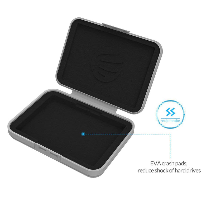 ORICO External Hard Drive Case for 3.5 Inch HDD/SSD 5 Packs Portable Hard Drive Carrying Protective Storage Box Anti-Static and Shockproof -PHX5S Grey