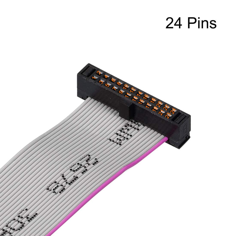 uxcell IDC Wire Flat Ribbon Cable FC/FC Female Connector A-Type 24Pins 1.27mm Pitch 20cm Length 24 Pins