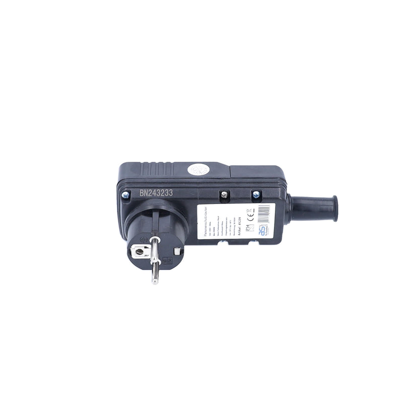 as - Schwabe 45209 Schuko Safety Plug 30 mA / 230 V / 16 A Suitable for Outdoor Use – for Fixed Connection to the Supply Cable – with Function Indicator and Test Circuit – IP44