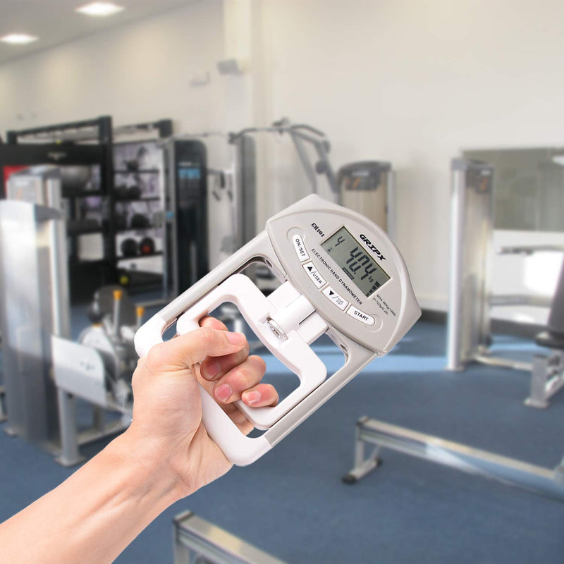 Digital Hand Dynamometer Grip Strength Measurement Meter Auto Capturing Electronic Hand Grip Power 198Lbs / 90Kgs Grey