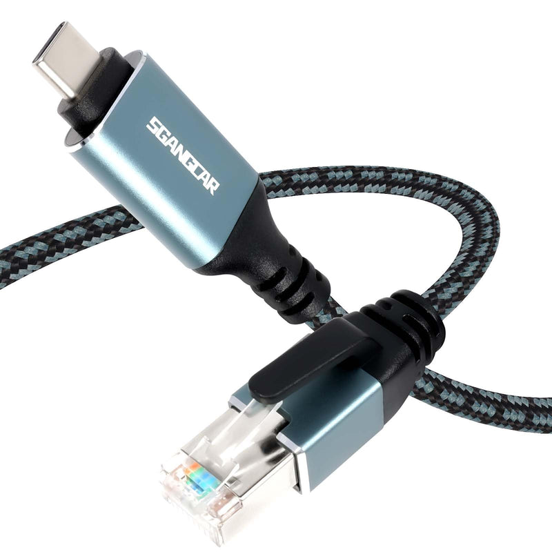 USB C to Ethernet Cable,2 Feet Type C to Gigabit Ethernet Cable,USB C to RJ45 Cable Compatible Thunderbolt 3/4,Directly Connected to Smartphone, Laptop, PC, Switch, Router, Modem 2 FT
