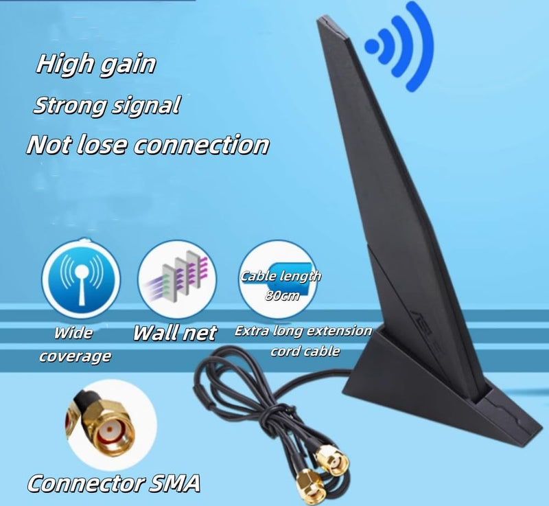 SAMXI SMA WiFi 2T2R Dual Band Wi-Fi Moving Antenna 2.4G/5G Wi-Fi 6e for ASUS Rog Strix Z270 Z370 X370 Z390 Z490 X570 Z170 X299 /Gaming B550-PLUS B650-PLUS B760-PLUS PC Desktop Computer