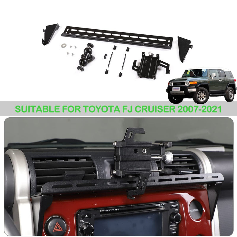 Fit for Toyota FJ Cruiser 2007-2021 Multifunctional Car Phone Mount, Dash Panel Track Cell Phone Holder for Car Dashboard Air Vent, Handsfree Dash Phone Stand, Black