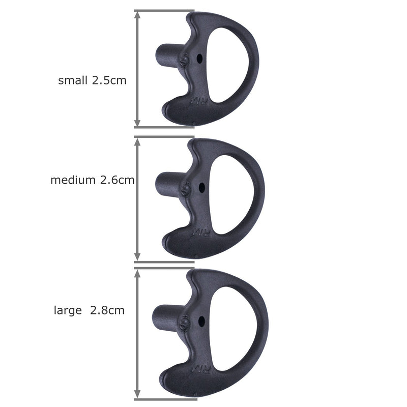 Two Way Radio Ear Mold Replacement Soft Silicone Ear Insert for Acoustic Coil Tube Earpiece (Black, 3 Pair Large,Medium,Small) Black 3 Piece Assortment