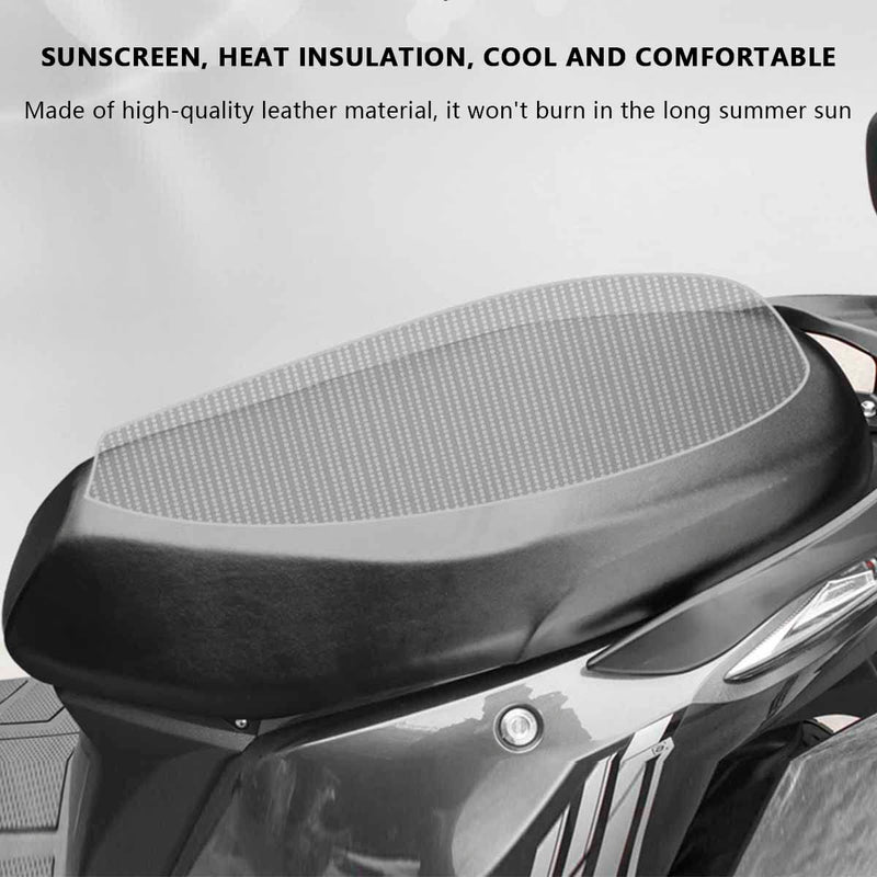 Motorcycle Scooter Seat Cover, Universal Motorbike Seat Cover with Elastic, Breathable PU Leather Scooter Seat Protector, Scooter Rain Seat Cover for Most Motorcycle Scooter Seat black High elastic leather