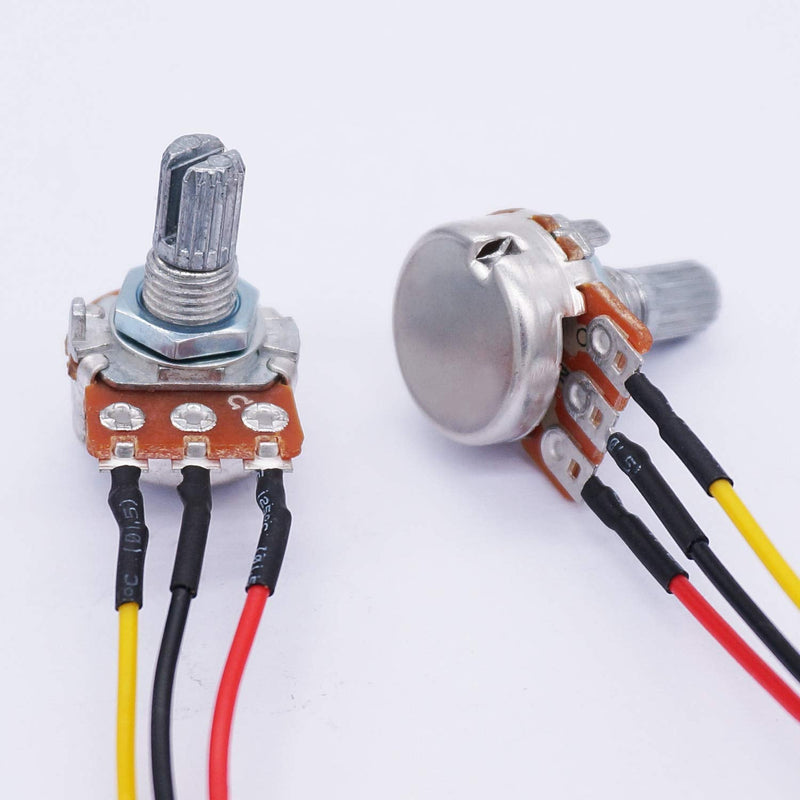 Taiss Pack of 3 1K Ohm Linear Taper Rotary Potentiometer WH148 B1K 3 Pin with XH2.54-3P Connection Cable + Black Button Cover Cap 148-1k-BKL