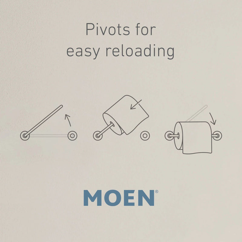 Moen Voss Polished Nickel Pivoting Toilet Paper Holder, YB5108NL