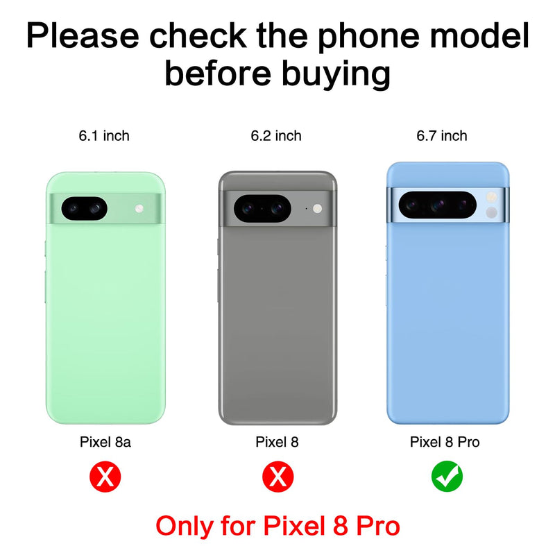 2 PCS for ASDAWN Back Rear Camera Lens Glass Replacement for Google Pixel 8 Pro 6.7 Incheswith Pre-Installed Adhesive, Pixel 8 Pro Back camera Lens Glass kit with Installation Manual + Repair Tool Set