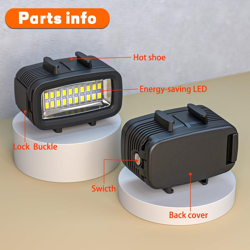 Dive Light Compatible with Gopro Light, 700LM Diving Flashlight, 4 Modes SL-100 Underwater Lights, 40m Waterproof Diving Fill Light, Underwater LED Video Light for Multiple Action Camera