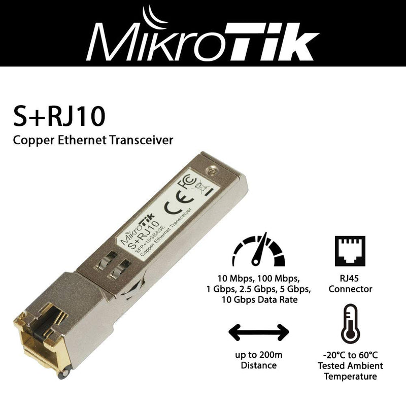 Mikrotik S+RJ10 6-Speed RJ-45 Module for up to 10 Gbps Copper Module