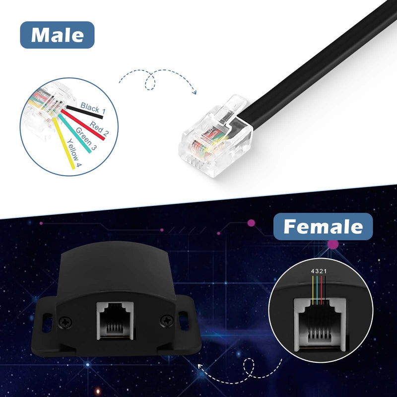 Universal Bass Knob Control with 5M/16FT Cable Extension Cable，4-Pin Bass Volume Knob for Car Amplifier.