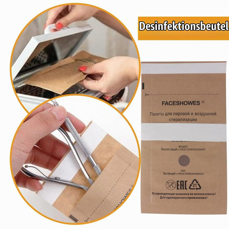 WeddHuis Sterilisation Bags Pack of 50 Self Sealing for Cosmetics and Nail Tools (75 x 150 mm)
