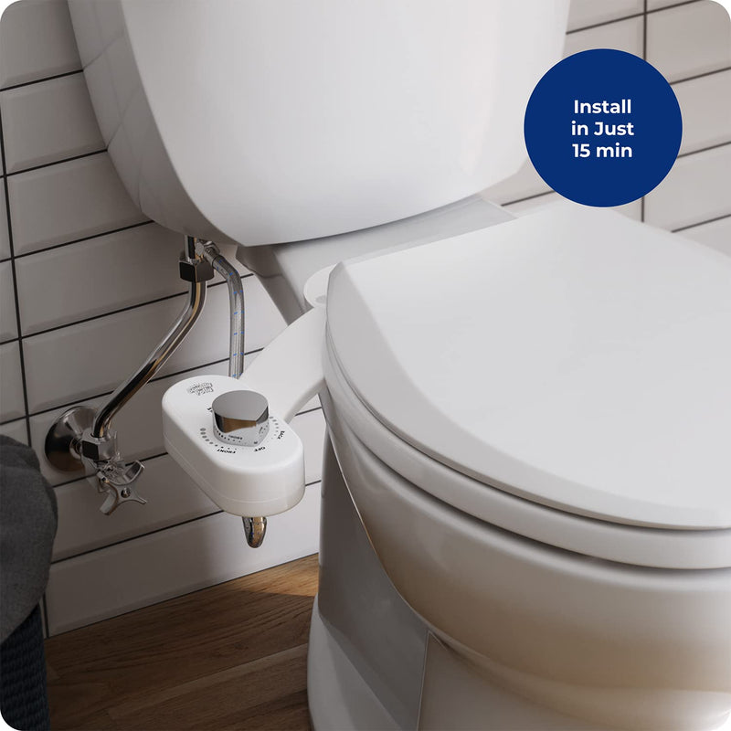Squatty Potty Refresh-it Dual Stream Fresh Water Bidet Toilet Seat Attachment Non Electric 17 x 4.5 x 9.8 inches