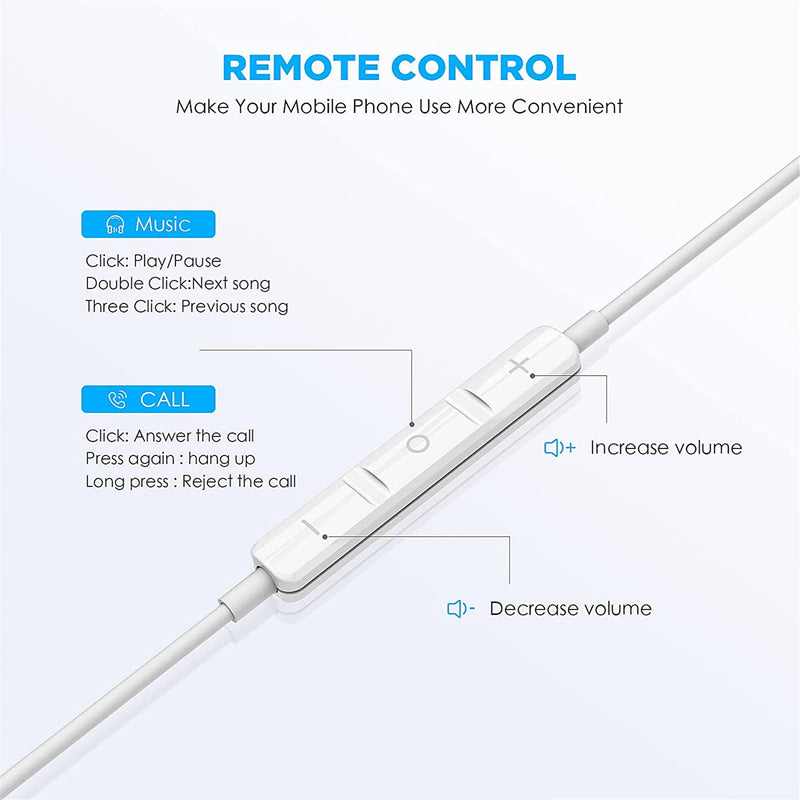 2 Pack-USB C Headphones for iPhone 15 Earbuds USB C Wired Earphones with Mic & Remote Control Noise Cancelling for iPhone 16 pro, iPad Pro, Galaxy S23/S22/S21/S20/Ultra Note 10/20, Pixel 7/6/6a/5/4 White