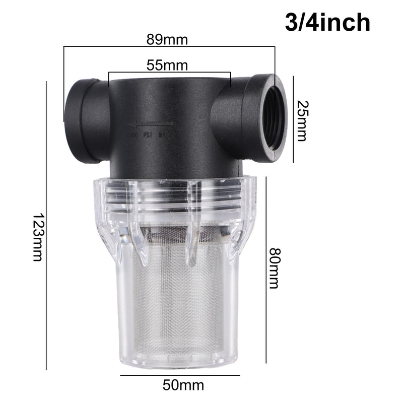 ZYWUOY Pipeline Filter, Strainer, Water Pump Filter with 40/80 Mesh Stainless Steel Strainer, Inline Mesh Strainer, Water Pump Filter for Garden Watering