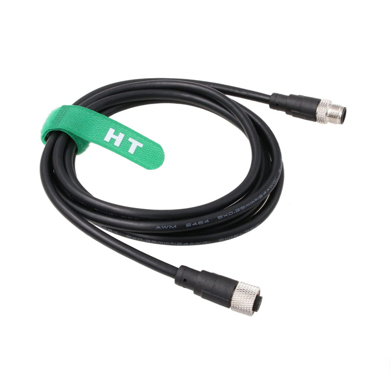 HangTon M12 A Code 5 Pin Male Female Actuator Sensor Signal Shielded Cable for Industrial Controls Automation Device Network DeviceNet CANopen IO Link Profibus (5) 5.0 Meter