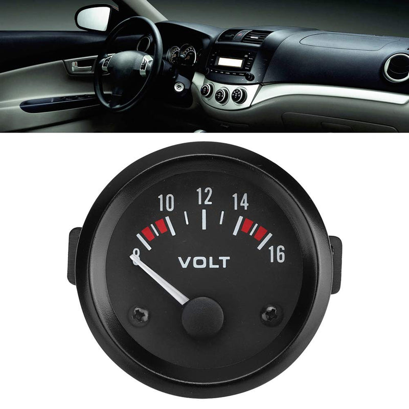 Voltage Meter Gauge, 12V Voltage Gauge, Car Voltage Tester, Car Universal Voltmeter 52mm/2in Voltage Meter Gauge 8-16V BX100007 Fits for Most Car