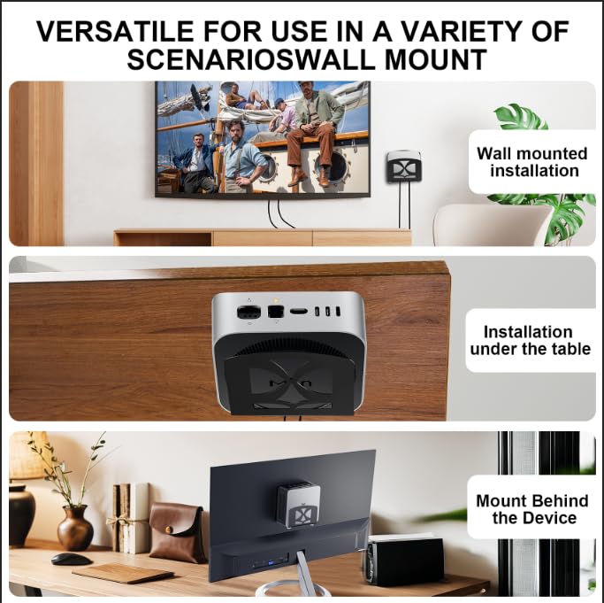 Cable Box Mount,Adjustable Small Device Wall Mount Holder or VESA Mount Behind The Monitor for Apple TV,ROKU,Router,Modem and Other Media Players