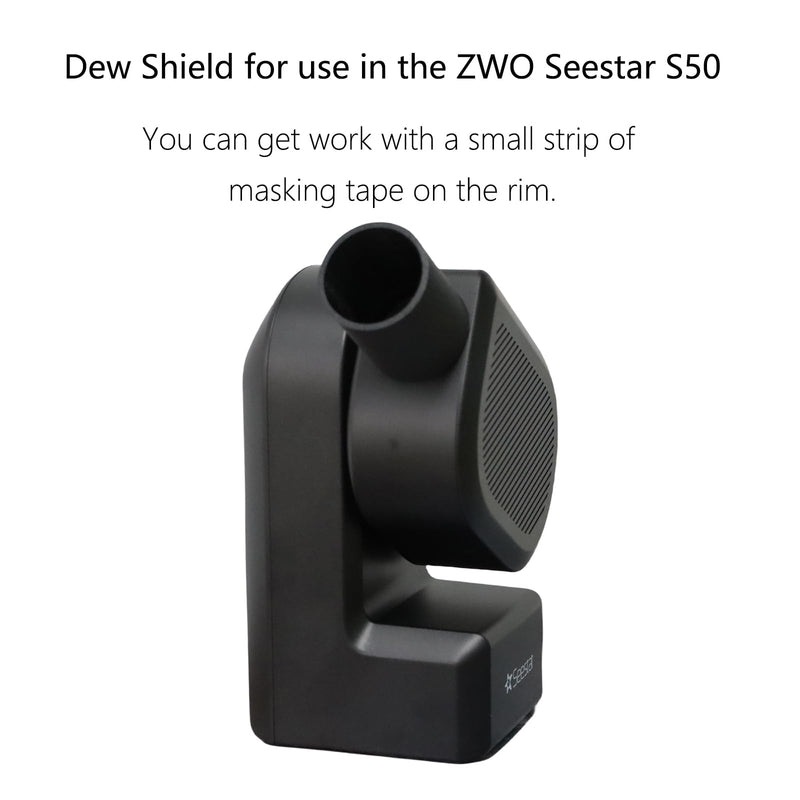 Dew Shield for ZWO Seestar S50 Telescope Accessories for ZWO Seestar S50，Only Compatible with TPU Made Cap Cover and Bahtinov Mask Focus Black