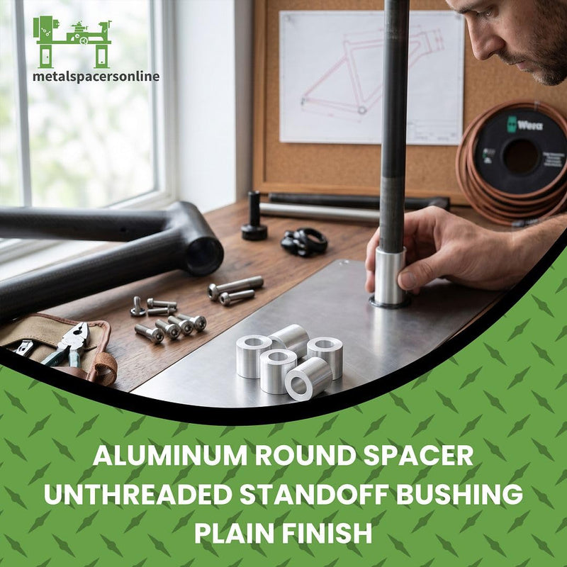 Aluminum Spacer 3/4" OD x 5/16" ID x 1/2" Long-Round Spacer Unthreaded Standoff Bushing Plain Finish, Fits Screws Bolts M8 and 5/16" by Metal Spacers Online (25 Pack) 1/2" Length 25