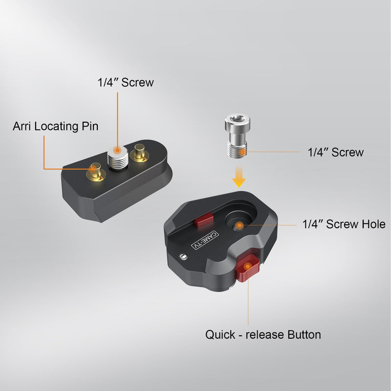 Came-TV Mini Quick Release Plate System with 1/4" Screw, Aluminum Quick Release Base Plate for Camera Tripod, Gimbal, Monopods, Video Monitors, Magic Arm, Flash Bracket, Camera Cages (61004)