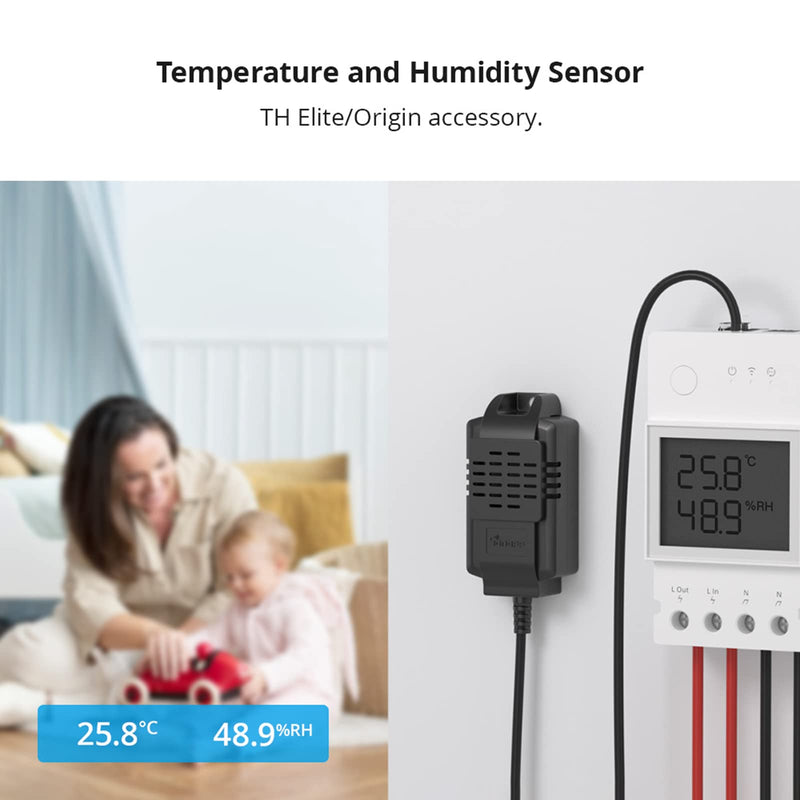 SONOFF THS01 Temp and Humi Sensor, temperature and floor sensor works with THR320D Elite/THR316D Elite/THR320D Origin/THR316D Origin, SONOFF TH Elite/TH Origine accessories