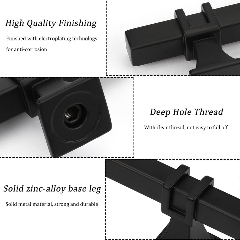 10 Pack 3 Inch Black Cabinet Handles Matte Black Cabinet Pulls, Square Kitchen Cabinet Handles Dresser Drawer Pulls Kitchen Cabinet Hardware 3 inch (76mm) Hole Center Pull 10