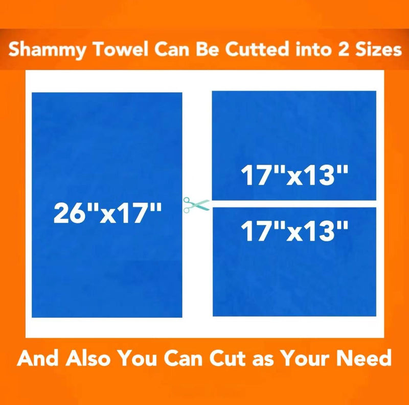 Premium Shammy Cloth for Car Drying - 2pk(26”x17”) - Super Absorbent Synthetic Chamois Towel for Car - Reusable Car Drying Shammy - Scratch-Free Car Drying Towel(Yellow & Yellow) 2 Pack