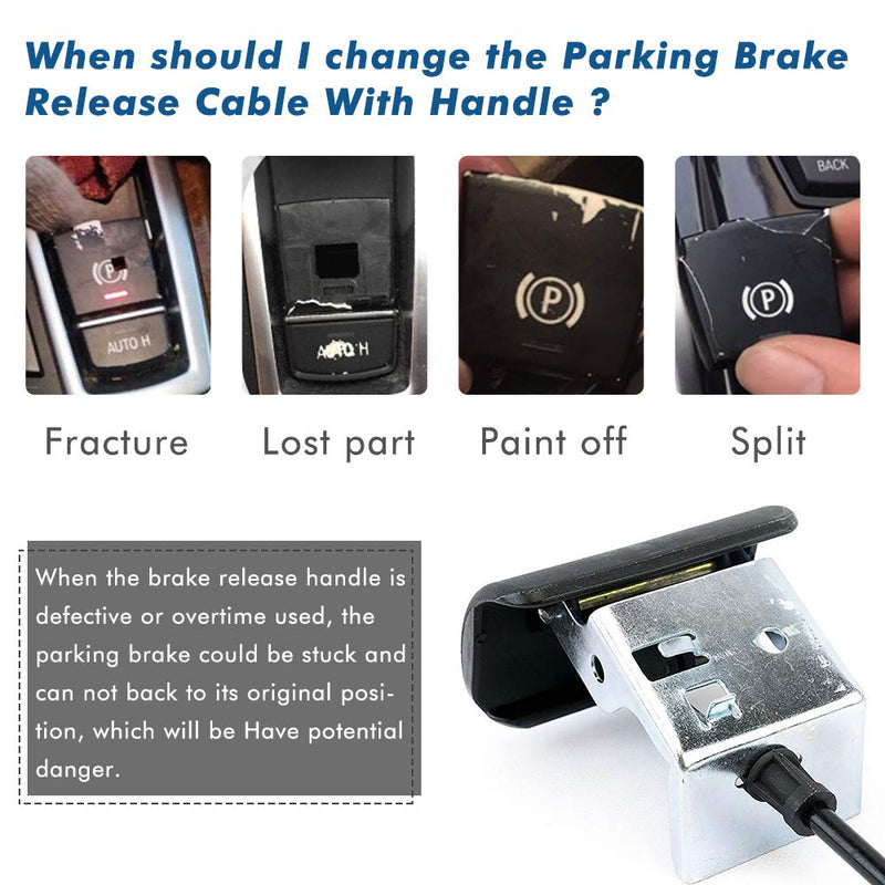 Parking Brake Release for Silverado Tahoe Suburban Avalanche GMC Sierra Yukon Denali Parking Brake Cable with Handle Replace 924-305 15226277