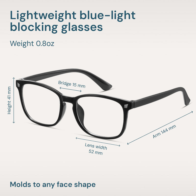 Gaoye Blue Light Glasses for Computer & Gaming - Anti UV Ray Lenses, Scratch-Resistant & Comfort Fit Medium Matte Black 1