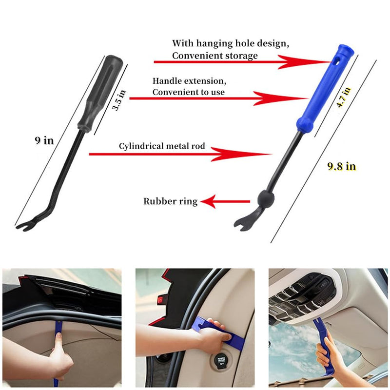 Auto Trim Removal Tool Kit,6 Pcs Car Trim Removal Tool,Car Panel Door Window Tools Kit,Auto Clip Fastener Remover Pry Tool Set