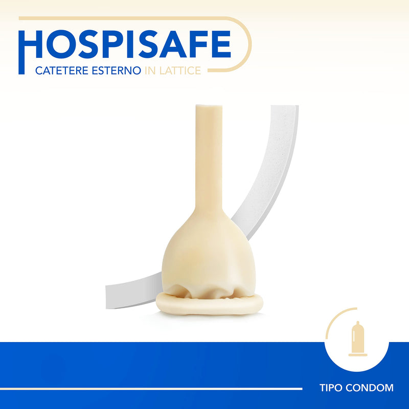 AIESI HOSPISAFE External Latex Catheter for Men with Adhesive Strips Diameter 35 mm Individually Packed (Pack of 50) durchmesser 35 mm