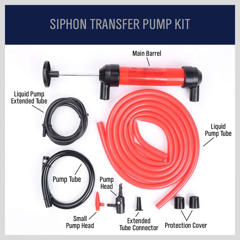 HORUSDY Multi-Use Siphon Fuel Transfer Pump Kit for Gas Oil and Liquids