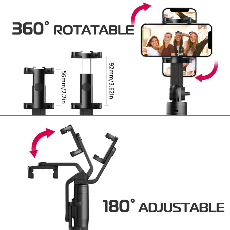 ULANZI SK-03 Selfie Stick Tripod, 64" Professional Stable Phone Tripod Stand for Smartphone/Action Camera, 3 in 1 Extendable Phone Holder with Detachable Remote for Travel Selfies Video Recording Vlog SK-03 Tripod