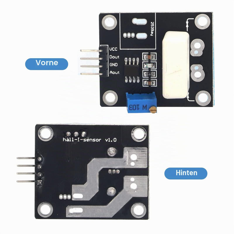 ARCELI DC 5V WCS1700 Hall Current Detection Sensor Module 70A with Adjustable Short Circuit Overcurrent Protection for LM393 Operational Amplifier