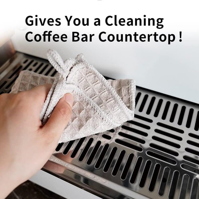 watchget Barista Micro Cloth 10 Pack, Microfiber Barista Cleaning Towels Microfiber Waffle Weave Kitchen Dish Cloth Coffee Bar Towel Coffee Machine Cleaning Cloth, Dark Grey(12"x12") Dark Gray