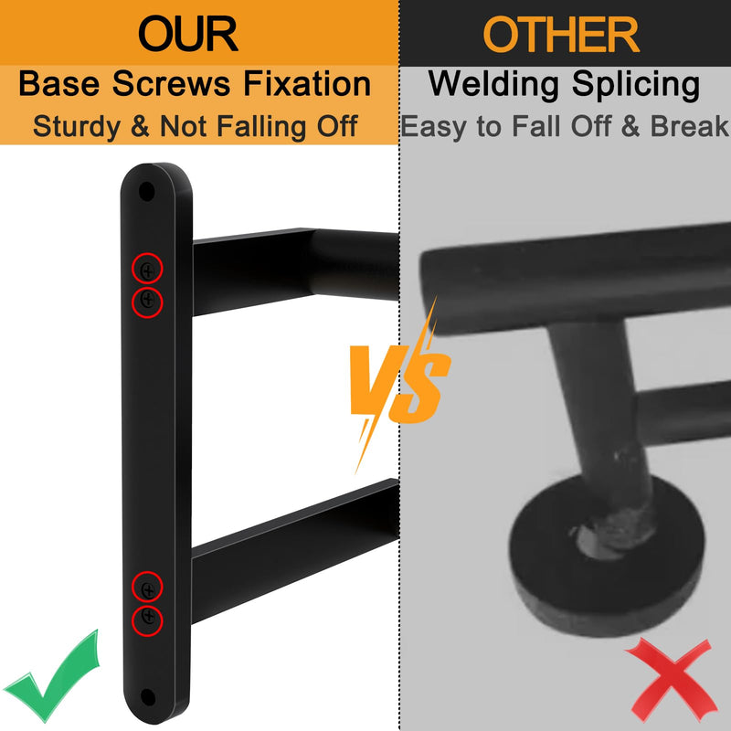 Double Towel Bar, 24Inch Towel Rack for Bathroom, Stainless Steel Double Bath Towel Bar, Wall Mounted Towel Holder, Double Towel Rod Towel Rail Hanger for Wall, Kitchen (Matte Black) Black-24inch-b