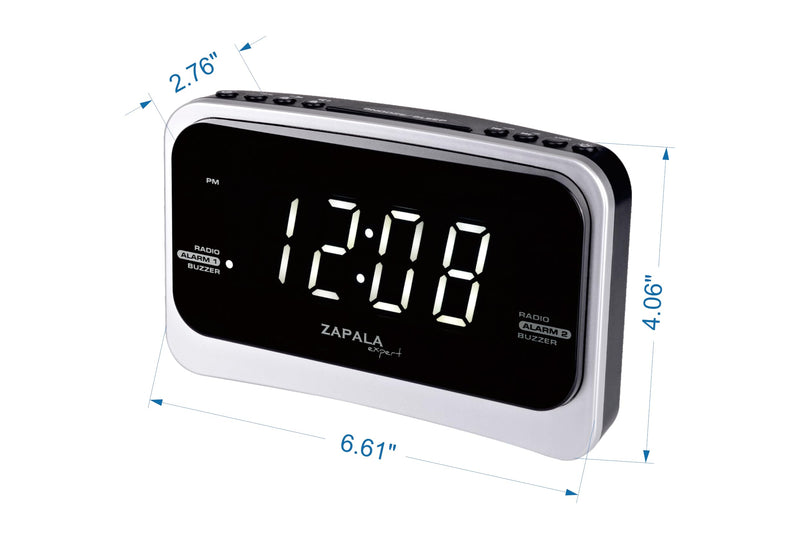 Alarm Clock Radio for Bedroom, 2 Alarms Big LED Display Plug in Simple Basic Digital FM Clock Radio with USB Charging Port, Adjustable Volume, Dimmable, Snooze for Deep Sleepers Kids