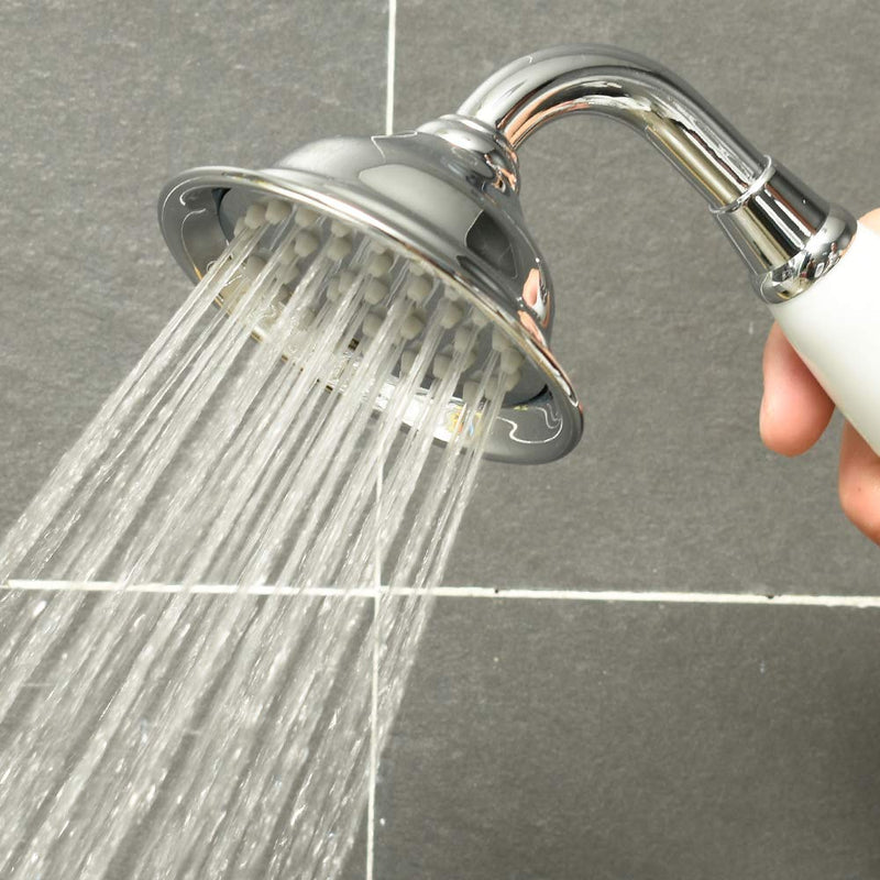 ENGA Vintage Hand-held Shower Rain Sprayer Telephone Shaped Ceramic Shower Head with 59 Inch Hose for Bathroom (Chrome Finish) Chrome Finish