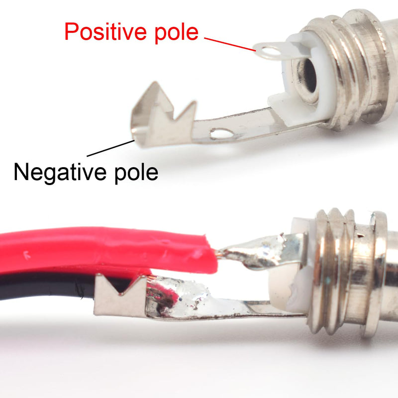 5PCS 3.5mm x 1.35mm DC Power Male Plug Solder,DC Power Male Solder Connector Adapter for DIY DC Cable,Repair,Replacement Black 1.35mm x 3.5mm