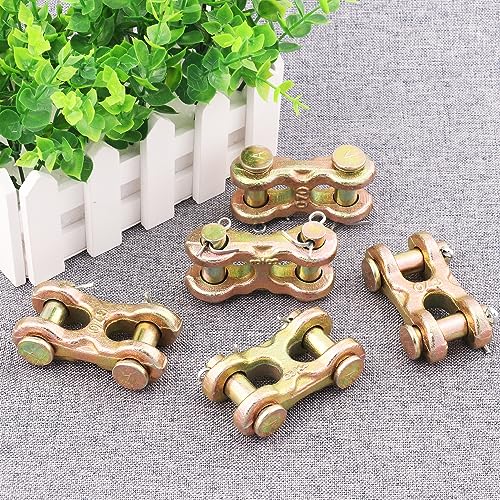 8 Pack 3/8 Double Clevis Link, Chain Repair Link Twin Clevis, Double clevi for Variety of Industries, Including Construction, Transportation, and Manufacturing, by GENHAKON