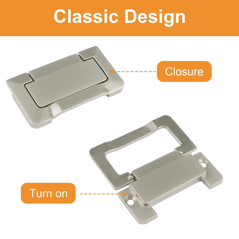 MOROBOR 8Pcs Nickel Pocket Doors Drawer Handle Flush Ring Pull, Hidden Furniture Handles with Screws Concealed Zinc Alloy Knobs for Cabinets Closets Drawers Nickel-8PCS