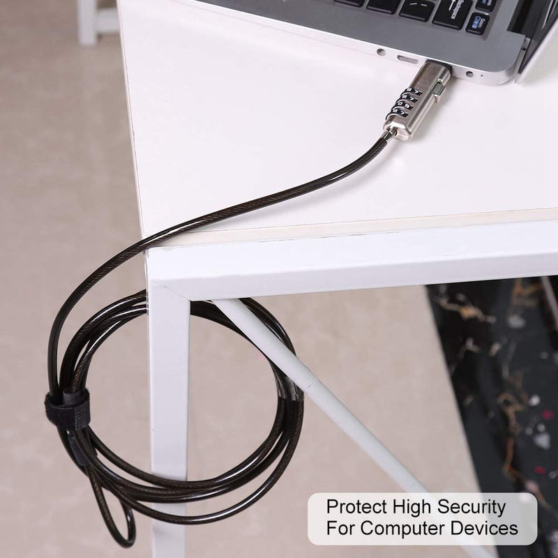 Computer Lock,Laptop Keyless Security Cable Combination Lock Anti-Theft Safety Lock with Locking Cable for Desktop, Laptop, Projector